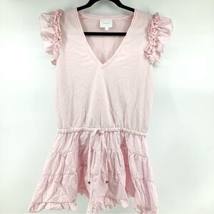 Sundays Heller Chic Pink Ruffle Sleeve Dress